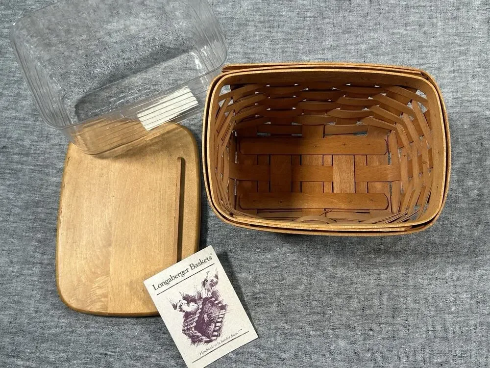 Longaberger Recipe Basket Tan Handwoven Natural Color Kitchen Organization